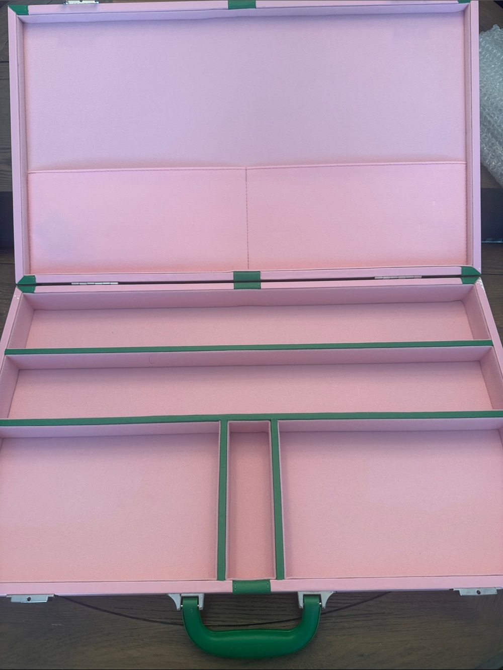 Mahj Tile Haus - Pink Tile Display Case with Green Trim